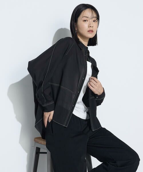 COMME CA PLATINUM / コムサ・プラチナ シャツ・ブラウス | ドライオーガンジー ステッチワークドルマンシャツ | 詳細28
