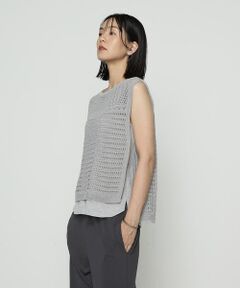 COMME CA PLATINUM / コムサ・プラチナ ニット・セーター | コイルヤーン レーシーベスト