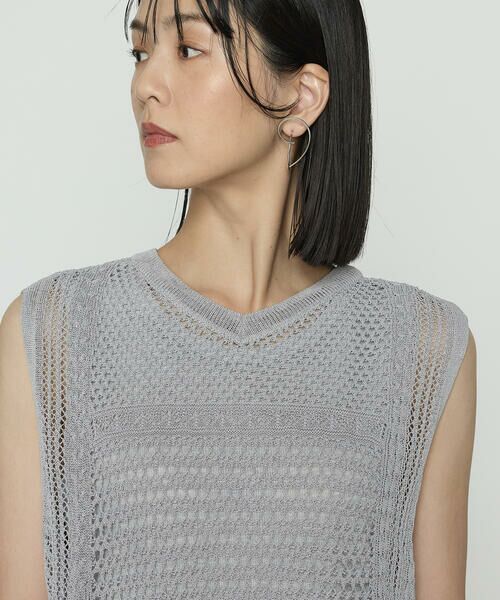 COMME CA PLATINUM / コムサ・プラチナ ニット・セーター | コイルヤーン レーシーベスト | 詳細13