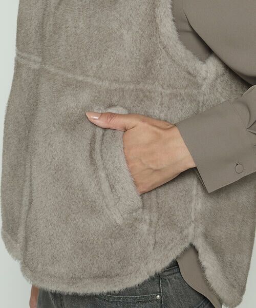 COMME CA PLATINUM / コムサ・プラチナ ベスト | エコファー リバーシブルジレ | 詳細12