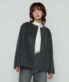 COMME CA PLATINUM / コムサ・プラチナ その他アウター | アルパカシャギー ノーカラージャコット