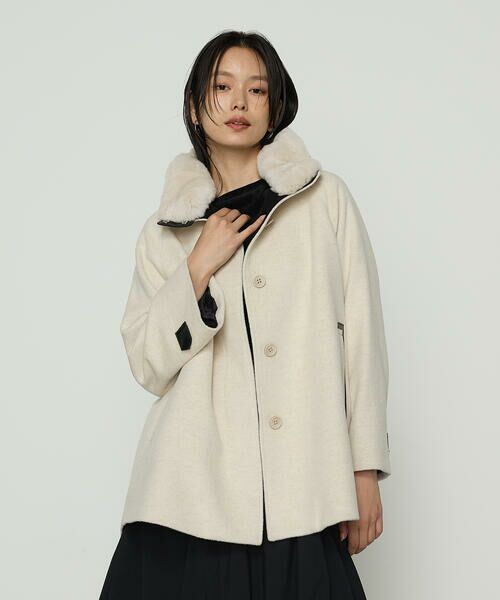 COMME CA PLATINUM / コムサ・プラチナ その他アウター | アンゴラウール ・Aラインショートコート | 詳細13
