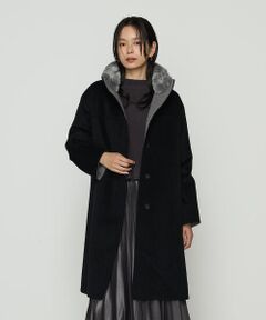 COMME CA PLATINUM / コムサ・プラチナ ダッフルコート | アンゴラウール スタンドフーデットコート