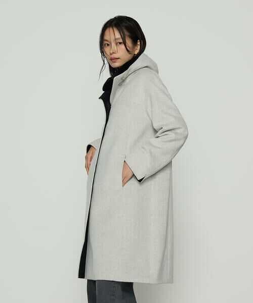 COMME CA PLATINUM / コムサ・プラチナ ダッフルコート | アンゴラウール スタンドフーデットコート | 詳細10
