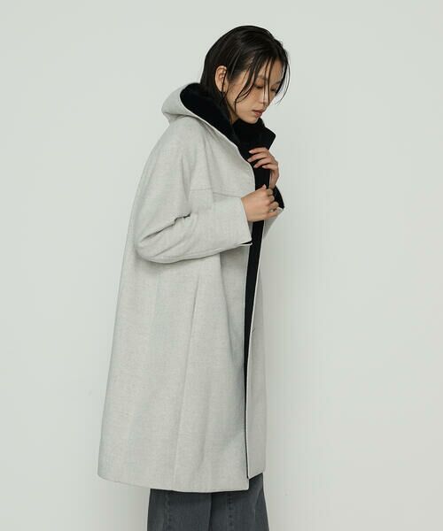 COMME CA PLATINUM / コムサ・プラチナ ダッフルコート | アンゴラウール スタンドフーデットコート | 詳細3