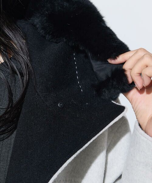 COMME CA PLATINUM / コムサ・プラチナ ダッフルコート | アンゴラウール スタンドフーデットコート | 詳細19