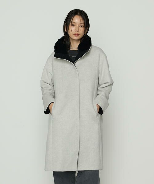 COMME CA PLATINUM / コムサ・プラチナ ダッフルコート | アンゴラウール スタンドフーデットコート | 詳細8