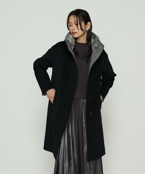 COMME CA PLATINUM / コムサ・プラチナ ダッフルコート | アンゴラウール スタンドフーデットコート | 詳細22