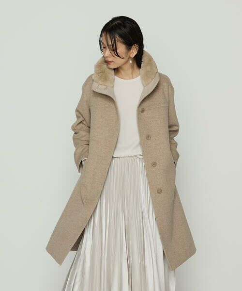 COMME CA PLATINUM / コムサ・プラチナ ダッフルコート | アンゴラウール スタンドフーデットコート | 詳細29