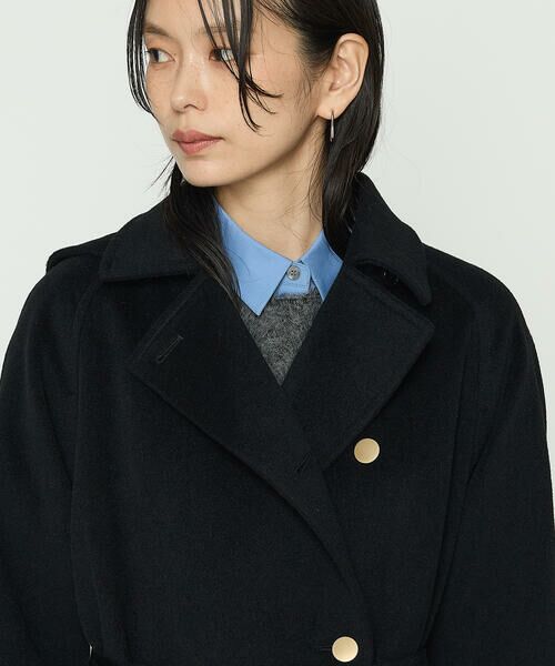 COMME CA PLATINUM / コムサ・プラチナ トレンチコート | アンゴラウール ロングトレンチコート | 詳細14