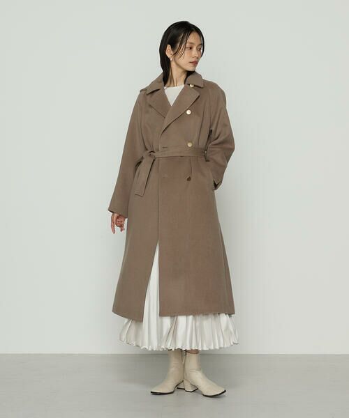 COMME CA PLATINUM / コムサ・プラチナ トレンチコート | アンゴラウール ロングトレンチコート | 詳細21
