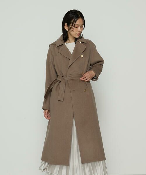 COMME CA PLATINUM / コムサ・プラチナ トレンチコート | アンゴラウール ロングトレンチコート | 詳細23