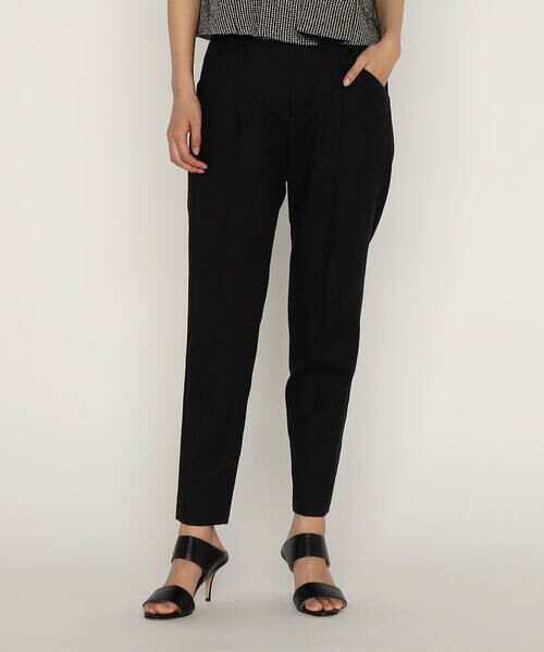 COMME CA PLATINUM/コムサ・プラチナ 【セットアップ対応】高密度リネンストレッチツイル テーパードパンツ 05:ブラック 11号 COMME CA PLATINUM/コムサ・プラチナ 【セットアップ対応】高密度リネンストレッチツイル テーパードパンツ 05:ブラック 11号