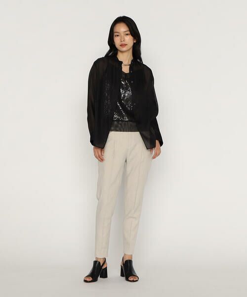 COMME CA PLATINUM / コムサ・プラチナ セットアップ | 【セットアップ対応】高密度リネンストレッチツイル テーパードパンツ | 詳細4