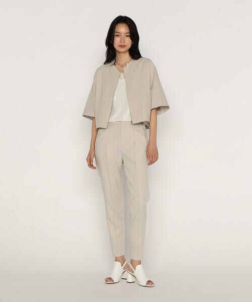 COMME CA PLATINUM / コムサ・プラチナ セットアップ | 【セットアップ対応】高密度リネンストレッチツイル テーパードパンツ | 詳細6