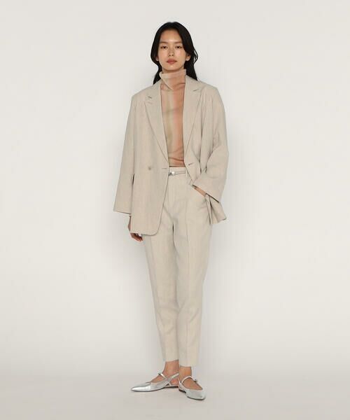 COMME CA PLATINUM / コムサ・プラチナ セットアップ | 【セットアップ対応】高密度リネンストレッチツイル テーパードパンツ | 詳細7