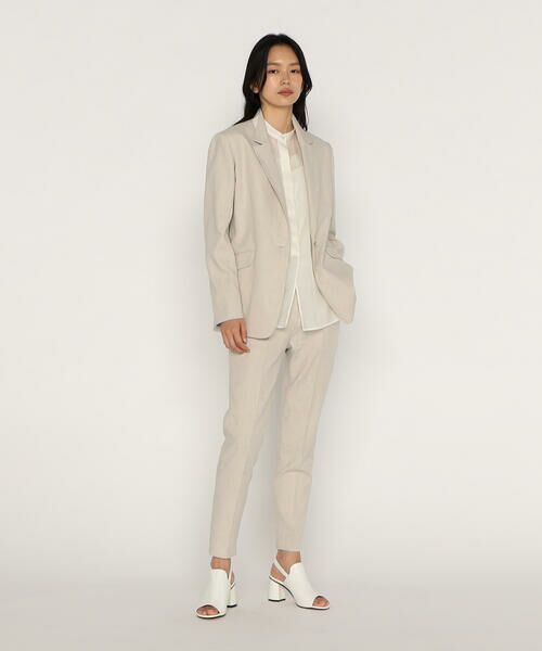 COMME CA PLATINUM / コムサ・プラチナ セットアップ | 【セットアップ対応】高密度リネンストレッチツイル テーパードパンツ | 詳細8