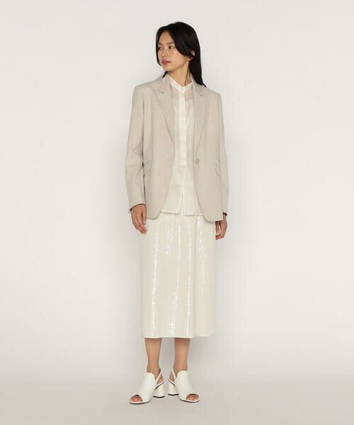 COMME CA PLATINUM / コムサ・プラチナ シャツ・ブラウス | シルクコットンサテンオーガンジー バンドカラーシャツ | 詳細2