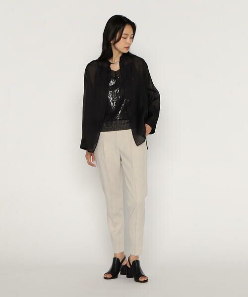 COMME CA PLATINUM / コムサ・プラチナ シャツ・ブラウス | シルクコットンサテンオーガンジー バンドカラーシャツ | 詳細20