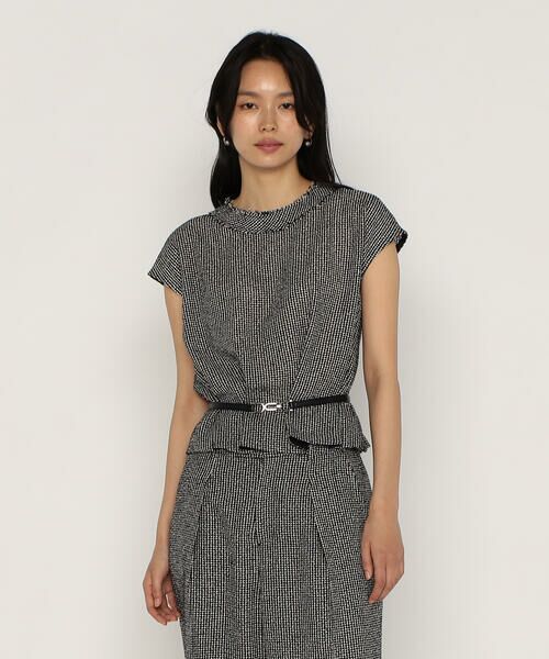 COMME CA PLATINUM / コムサ・プラチナ シャツ・ブラウス | からみツイード タックブラウス | 詳細4