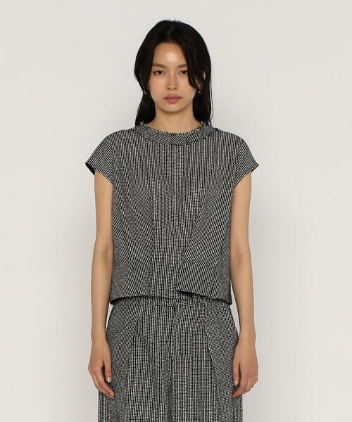 COMME CA PLATINUM / コムサ・プラチナ シャツ・ブラウス | からみツイード タックブラウス | 詳細7