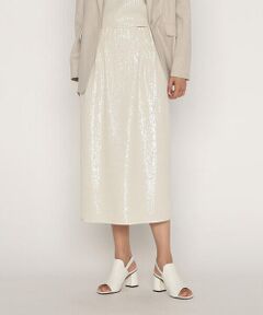 COMME CA PLATINUM / コムサ・プラチナ ロング・マキシ丈スカート | 【セットアップ対応】スパンコール刺繍ボンディング ナロースカート