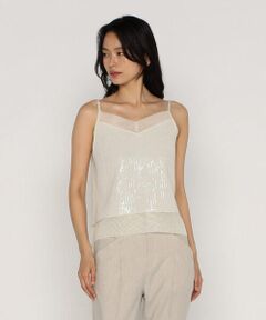 COMME CA PLATINUM / コムサ・プラチナ キャミソール・チューブトップ | 【セットアップ対応】スパンコール刺繍シフォンボンディング キャミソール