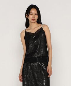 COMME CA PLATINUM / コムサ・プラチナ キャミソール・チューブトップ | 【セットアップ対応】スパンコール刺繍シフォンボンディング キャミソール