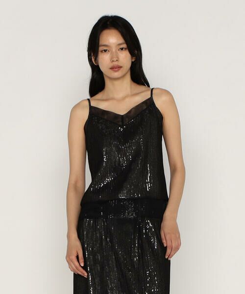 COMME CA PLATINUM / コムサ・プラチナ キャミソール・チューブトップ | 【セットアップ対応】スパンコール刺繍シフォンボンディング キャミソール | 詳細13
