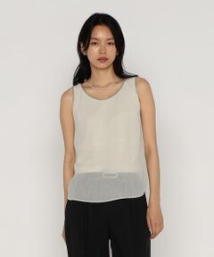 COMME CA PLATINUM / コムサ・プラチナ タンクトップ | シアーシフォン楊柳 タンクトップ