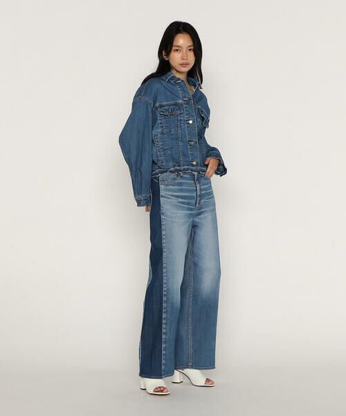 COMME CA PLATINUM / コムサ・プラチナ デニムパンツ | 中空ストレッチデニム ワイドジーンズ | 詳細8