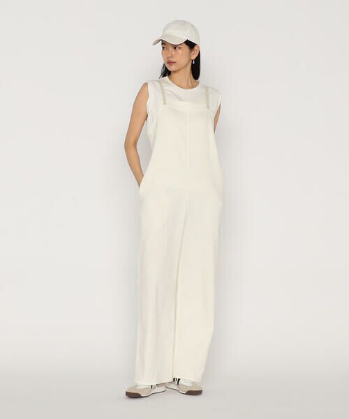 COMME CA PLATINUM / コムサ・プラチナ サロペット・オールインワン | 中空ストレッチデニム オーバーオール | 詳細1