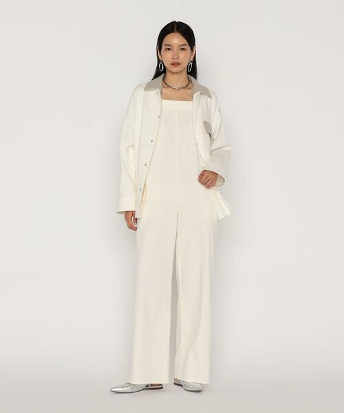 COMME CA PLATINUM / コムサ・プラチナ サロペット・オールインワン | 中空ストレッチデニム オーバーオール | 詳細7