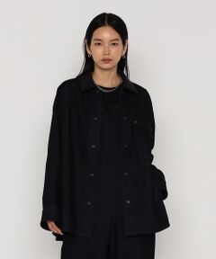 COMME CA PLATINUM / コムサ・プラチナ ブルゾン | 中空ストレッチデニム カバーオールジャケット