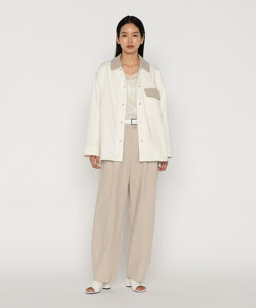 COMME CA PLATINUM / コムサ・プラチナ ブルゾン | 中空ストレッチデニム カバーオールジャケット | 詳細1