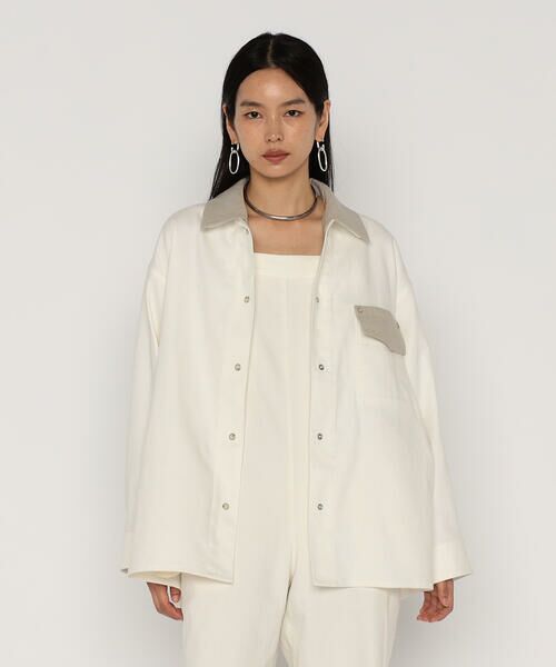 COMME CA PLATINUM / コムサ・プラチナ ブルゾン | 中空ストレッチデニム カバーオールジャケット | 詳細11