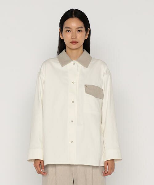 COMME CA PLATINUM / コムサ・プラチナ ブルゾン | 中空ストレッチデニム カバーオールジャケット | 詳細12