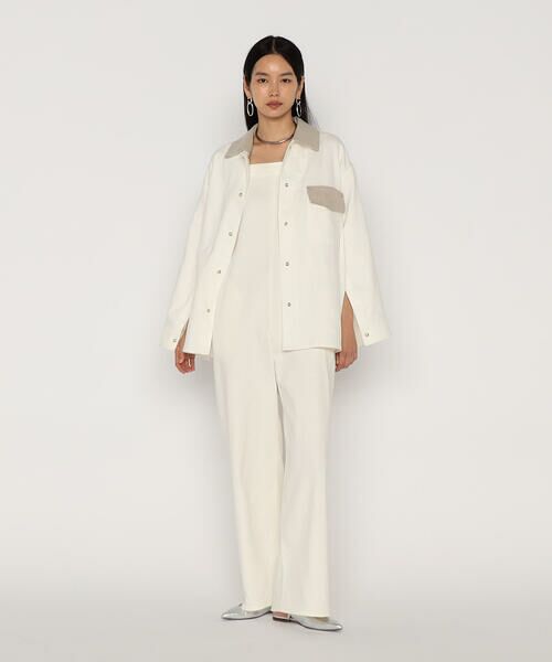 COMME CA PLATINUM / コムサ・プラチナ ブルゾン | 中空ストレッチデニム カバーオールジャケット | 詳細5