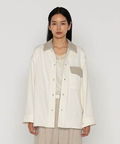 COMME CA PLATINUM / コムサ・プラチナ ブルゾン | 中空ストレッチデニム カバーオールジャケット | 詳細7