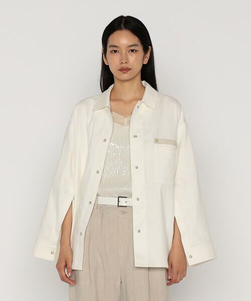 COMME CA PLATINUM / コムサ・プラチナ ブルゾン | 中空ストレッチデニム カバーオールジャケット | 詳細9