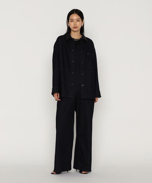 COMME CA PLATINUM / コムサ・プラチナ ブルゾン | 中空ストレッチデニム カバーオールジャケット | 詳細22