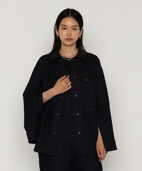 COMME CA PLATINUM / コムサ・プラチナ ブルゾン | 中空ストレッチデニム カバーオールジャケット | 詳細24