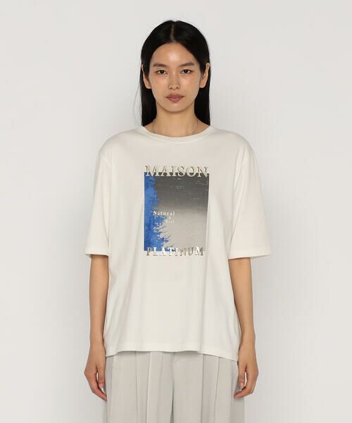 COMME CA PLATINUM / コムサ・プラチナ Tシャツ | 60/-スビン リサイクルオーガニックスムース プリントTシャツ | 詳細6