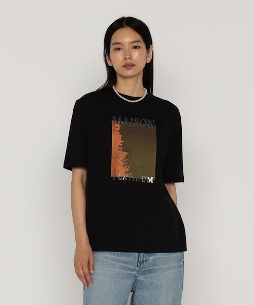 COMME CA PLATINUM / コムサ・プラチナ Tシャツ | 60/-スビン リサイクルオーガニックスムース プリントTシャツ | 詳細17