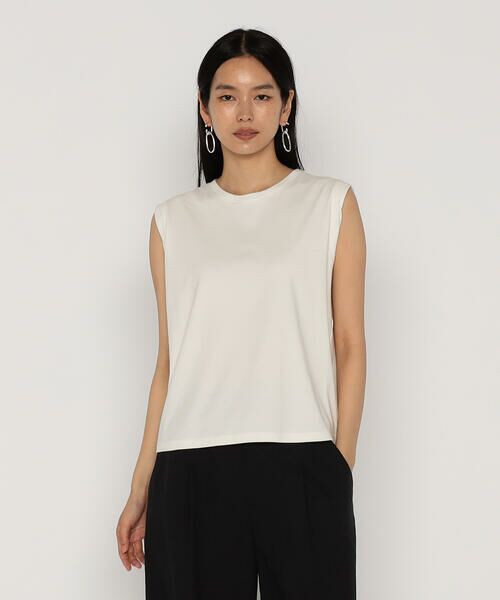 COMME CA PLATINUM / コムサ・プラチナ Tシャツ | 60/-スビン リサイクルオーガニックスムース　ねじりスリーブTシャツ | 詳細4