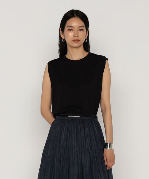 COMME CA PLATINUM / コムサ・プラチナ Tシャツ | 60/-スビン リサイクルオーガニックスムース　ねじりスリーブTシャツ | 詳細7