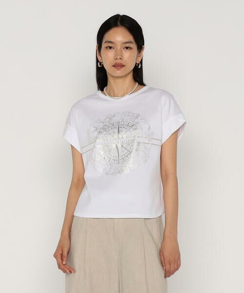 COMME CA PLATINUM / コムサ・プラチナ Tシャツ | コットンハイゲージポンチ ロゴプルオーバー | 詳細8