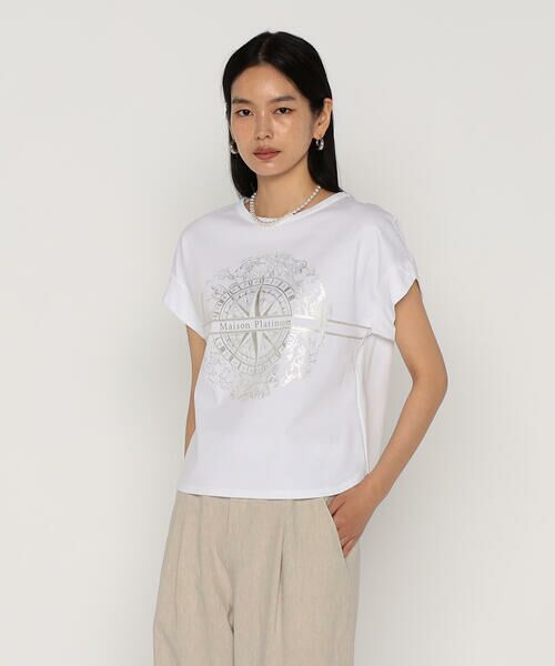 COMME CA PLATINUM / コムサ・プラチナ Tシャツ | コットンハイゲージポンチ ロゴプルオーバー | 詳細9