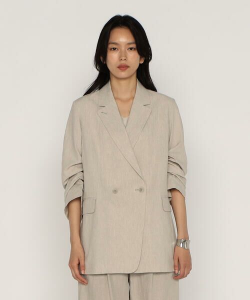 COMME CA PLATINUM / コムサ・プラチナ その他アウター | リネンストレッチ平織り ダブルブレストジャケット | 詳細11