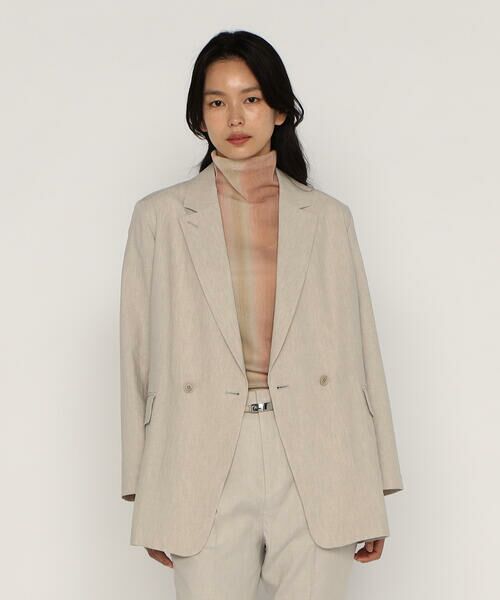 COMME CA PLATINUM / コムサ・プラチナ その他アウター | リネンストレッチ平織り ダブルブレストジャケット | 詳細9